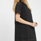 Black Umgee eyelet short sleeve shift dress with pocket and gold stitching