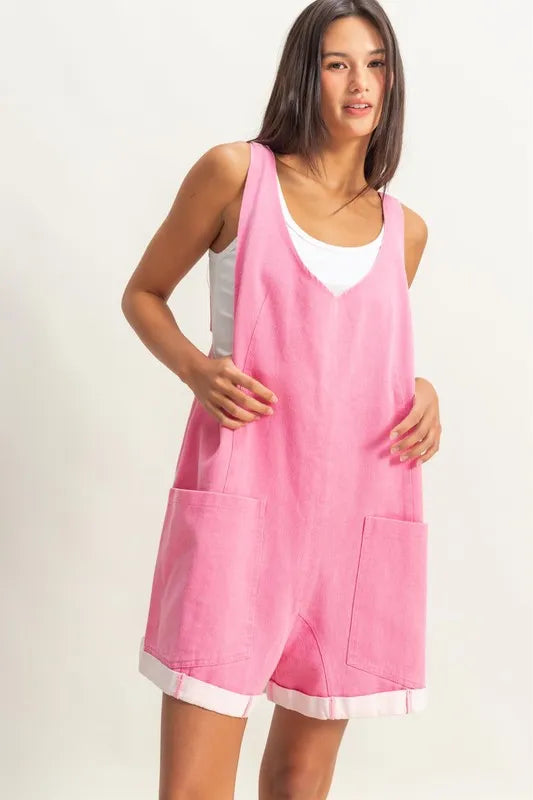 HYFVE V-Neck Pocket Detail Romper Rompers