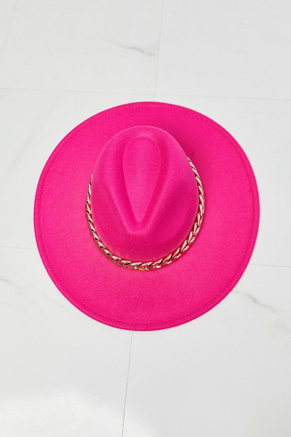 Fame Keep Your Promise Fedora Hat in Pink Hats