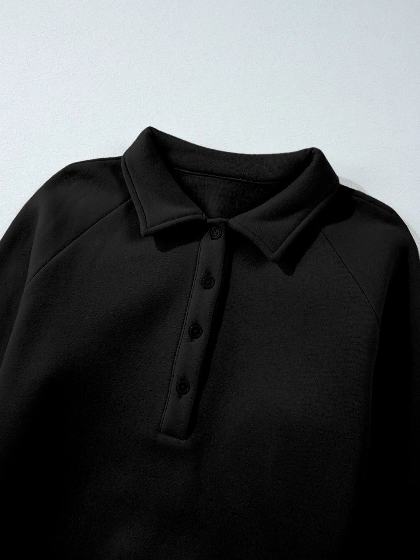 Collared Sweatshirt and High Waist Pants Active Set | Daverri Fashions