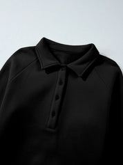 Collared Sweatshirt and High Waist Pants Active Set | Daverri Fashions