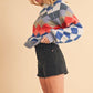 Aemi + Co Diamond Mock Neck Raglan Sleeve Sweater Sweaters