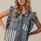 BiBi American Flag Washed Denim Jacket - DAVERRI FASHIONS