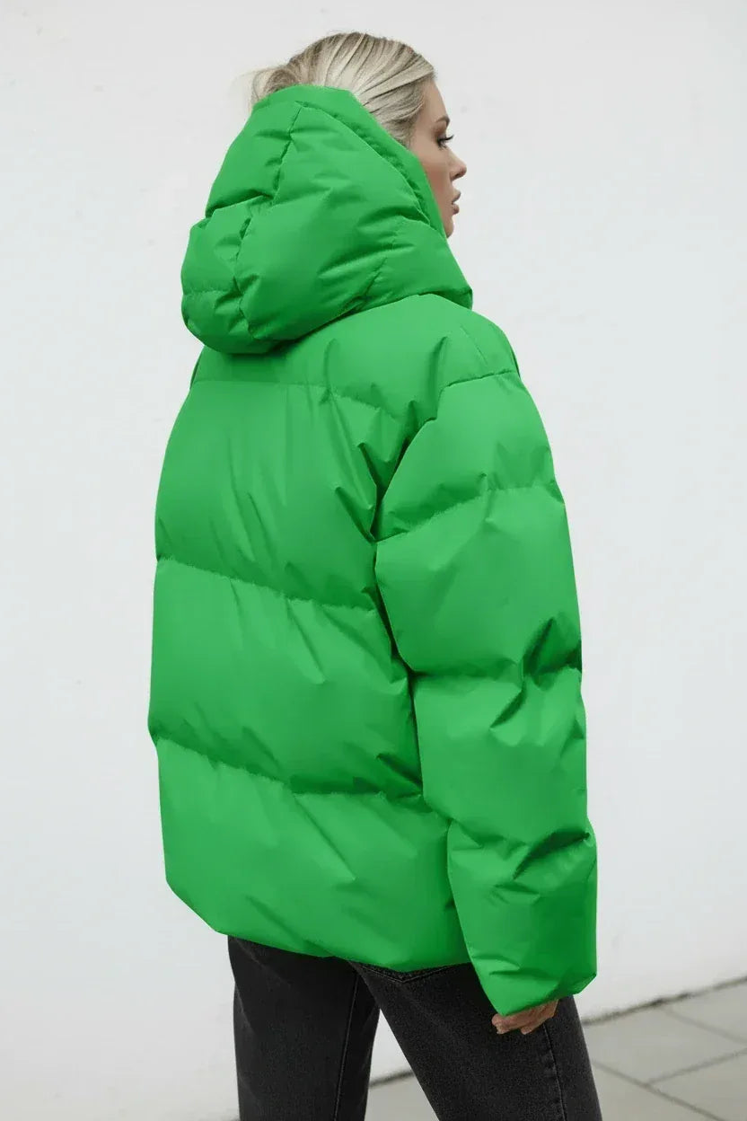 Pocketed Zip Up Hooded Puffer Jacket - DAVERRI FASHIONS