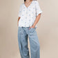 VERY J Flower Embroidered Woven Blouse White