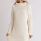 Umgee Full Size High Low Long Sleeve Boucle Sweater Dress Plus Size - DAVERRI FASHIONS