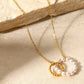 Pearl Hoop Link Pendant Necklace - DAVERRI FASHIONS