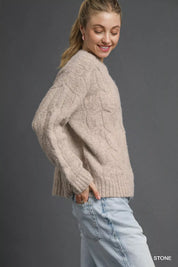 Umgee Cable Knit Cozy Sweater | Sweaters Daverri Fashions