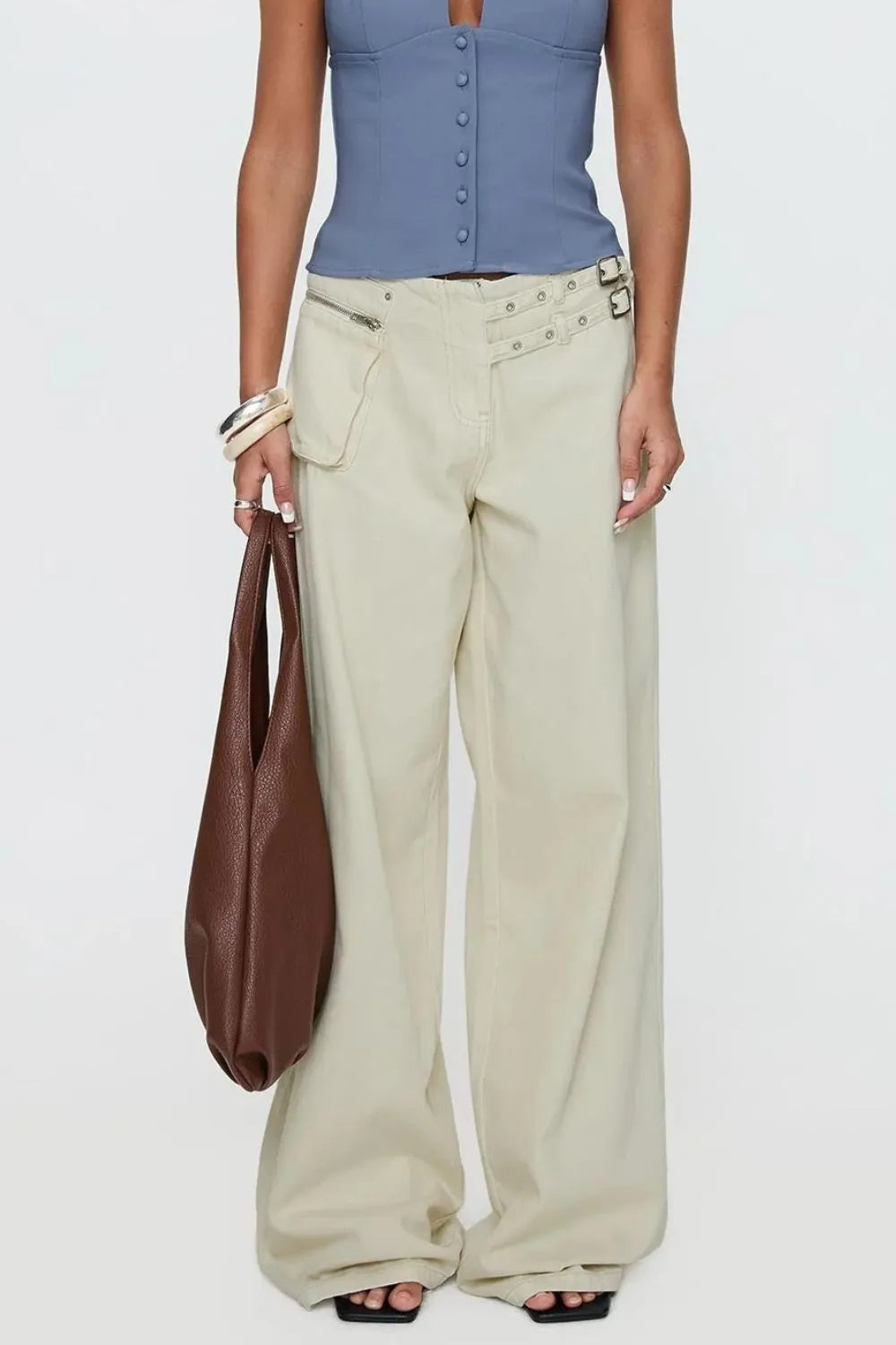 Wide Leg Jeans with Pockets | Bottoms Daverri Fashions