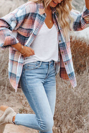 Brown Plaid Flap Pockets Shacket | Shackets Daverri Fashions