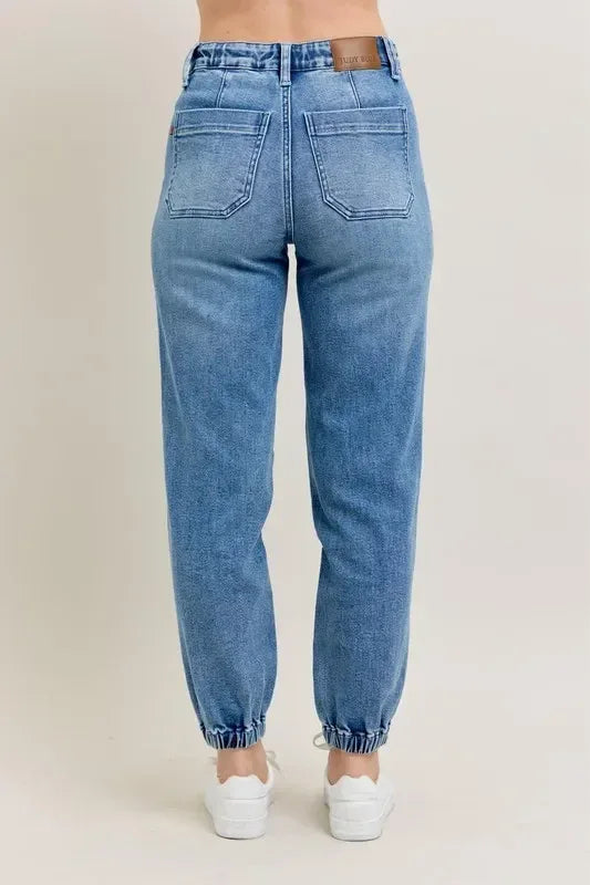 Judy Blue Full Size High Waist Denim Jogger - DAVERRI FASHIONS