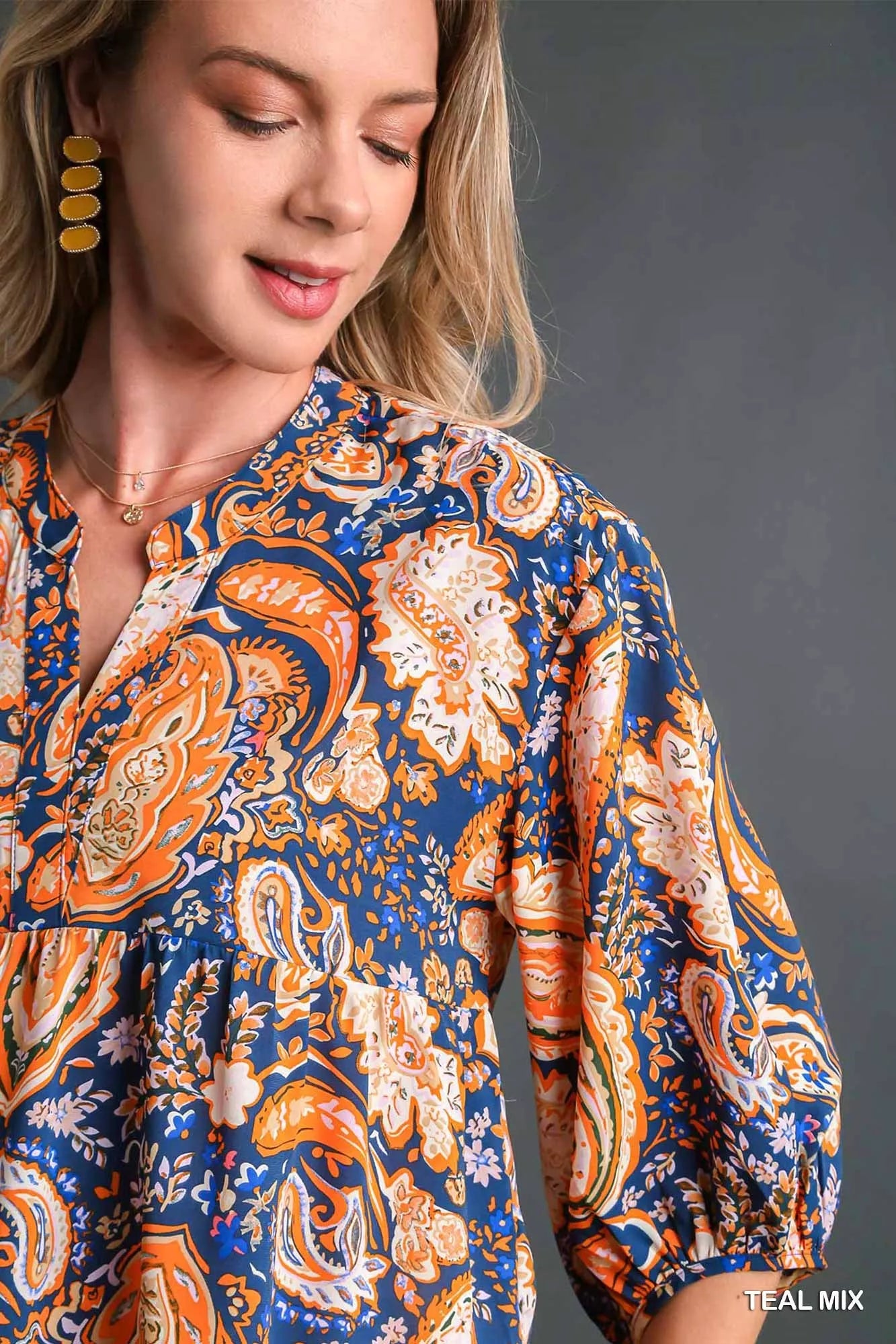 Umgee Mix Paisley Boho Tunic Blouse | Blouses Daverri Fashions