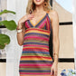 ADORA Contrast Striped V-Neck Mini Dress Mini Dresses