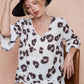BiBi Leopard Printed V Neck Woven Top with Ruffled - DAVERRI FASHIONS
