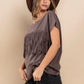 Ces Femme Fringe Detail Round Neck Short Sleeve Top - DAVERRI FASHIONS