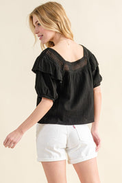 And The Why Square Neck Ruffled Blouse | Blouses Daverri Fashions