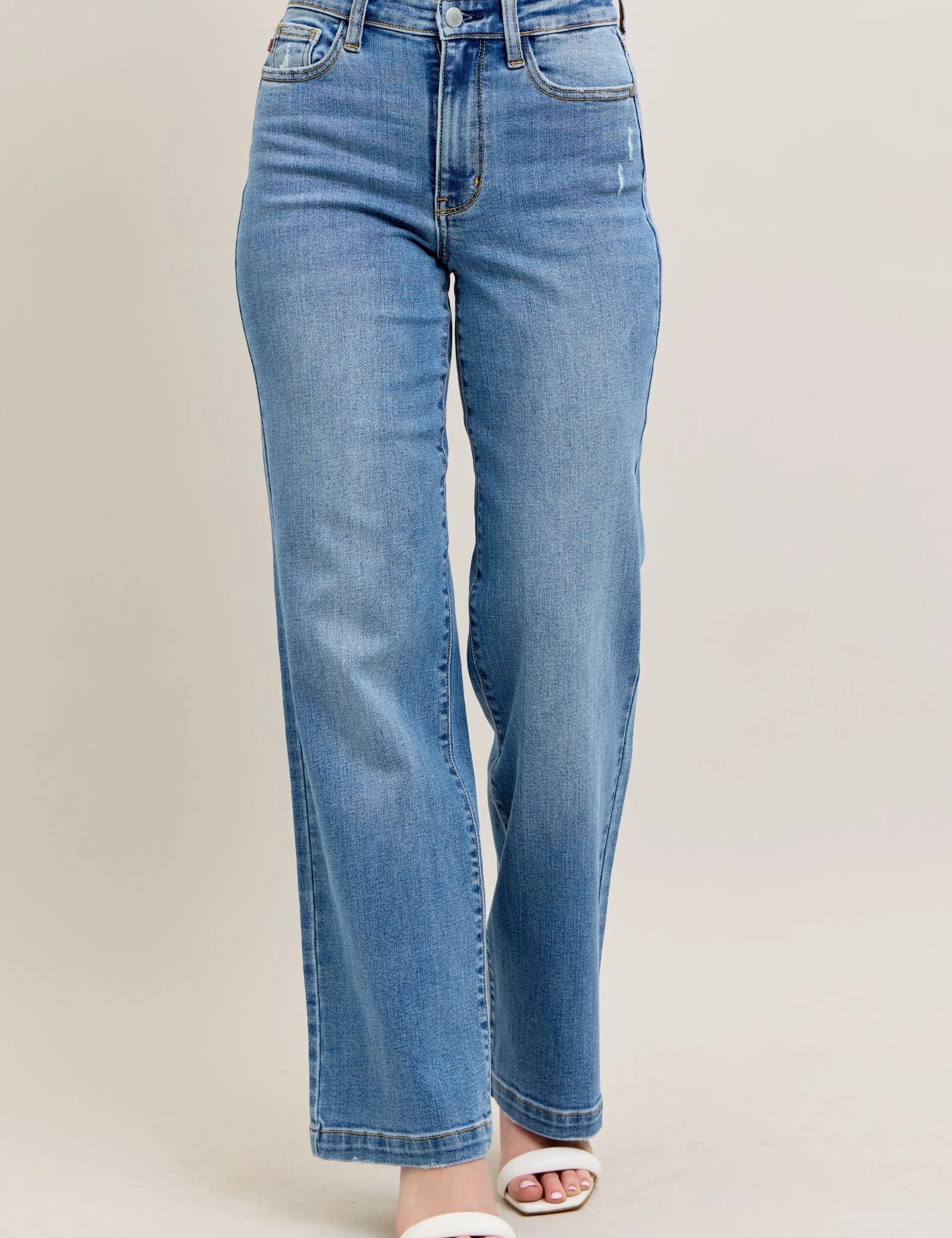Judy Blue Full Size High Waist Straight Jeans Plus Size | Jeans Daverri Fashions
