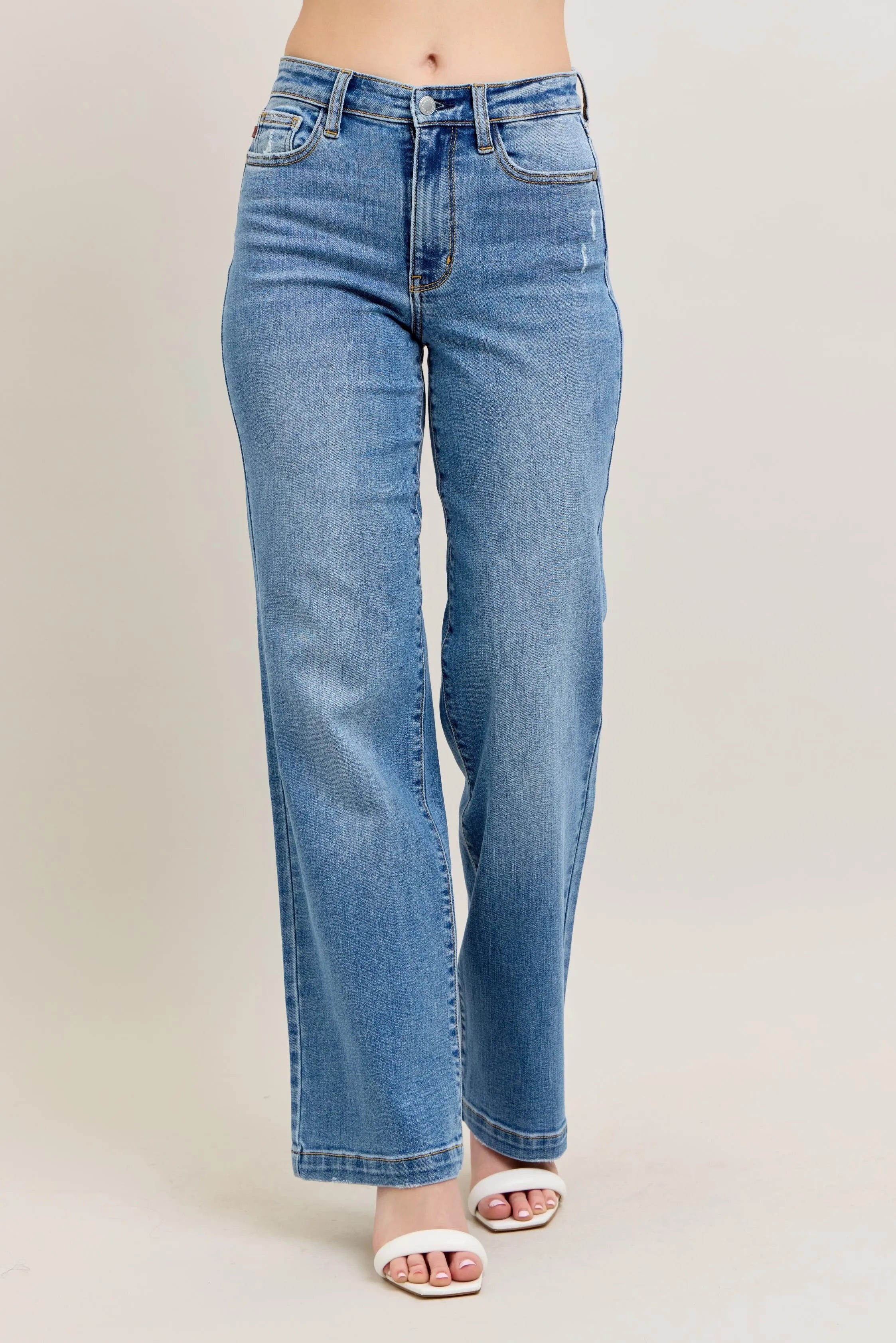 Judy Blue Full Size High Waist Straight Jeans Plus Size | Jeans Daverri Fashions