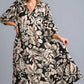 Umgee Floral Print Tiered Midi Dress Black Midi Dresses
