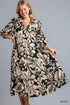 Umgee Floral Print Tiered Midi Dress Black Midi Dresses
