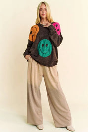 Davi & Dani Rhinestone Drawstring Wide Leg Pants | Pants Daverri Fashions