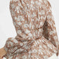 Umgee Floral Smocked Peplum Blouse with Tie Detail Blouses