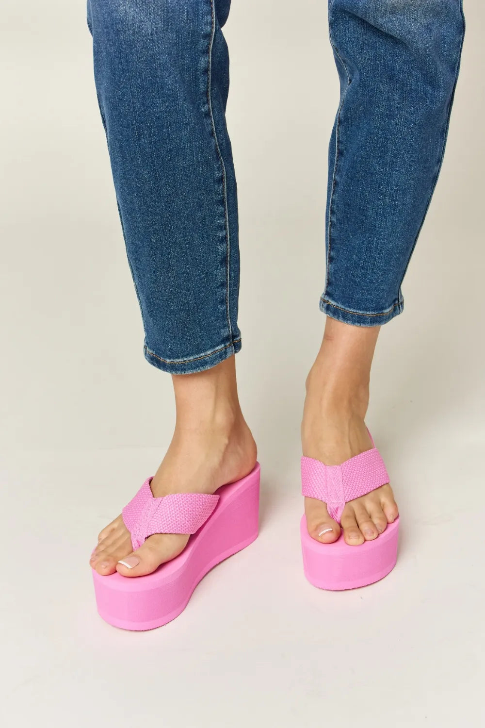 WILD DIVA Open Toe Platform Wedge Sandals Sandals