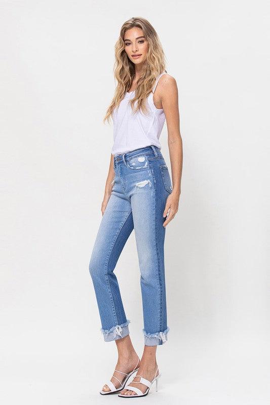 High Rise Ankle Straight Plus Jeans