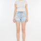 Kancan High Rise Repaired Mom Denim Shorts Denim Shorts