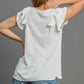 Umgee Full Size V-Neck Double Layered Ruffle Sleeve Blouse Plus Size Blouses