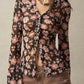Floral Button-Front Shirt with Bell Sleeves - DAVERRI FASHIONS