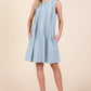 Lime ’N’ Chili light blue sleeveless A-line pintuck midi dress