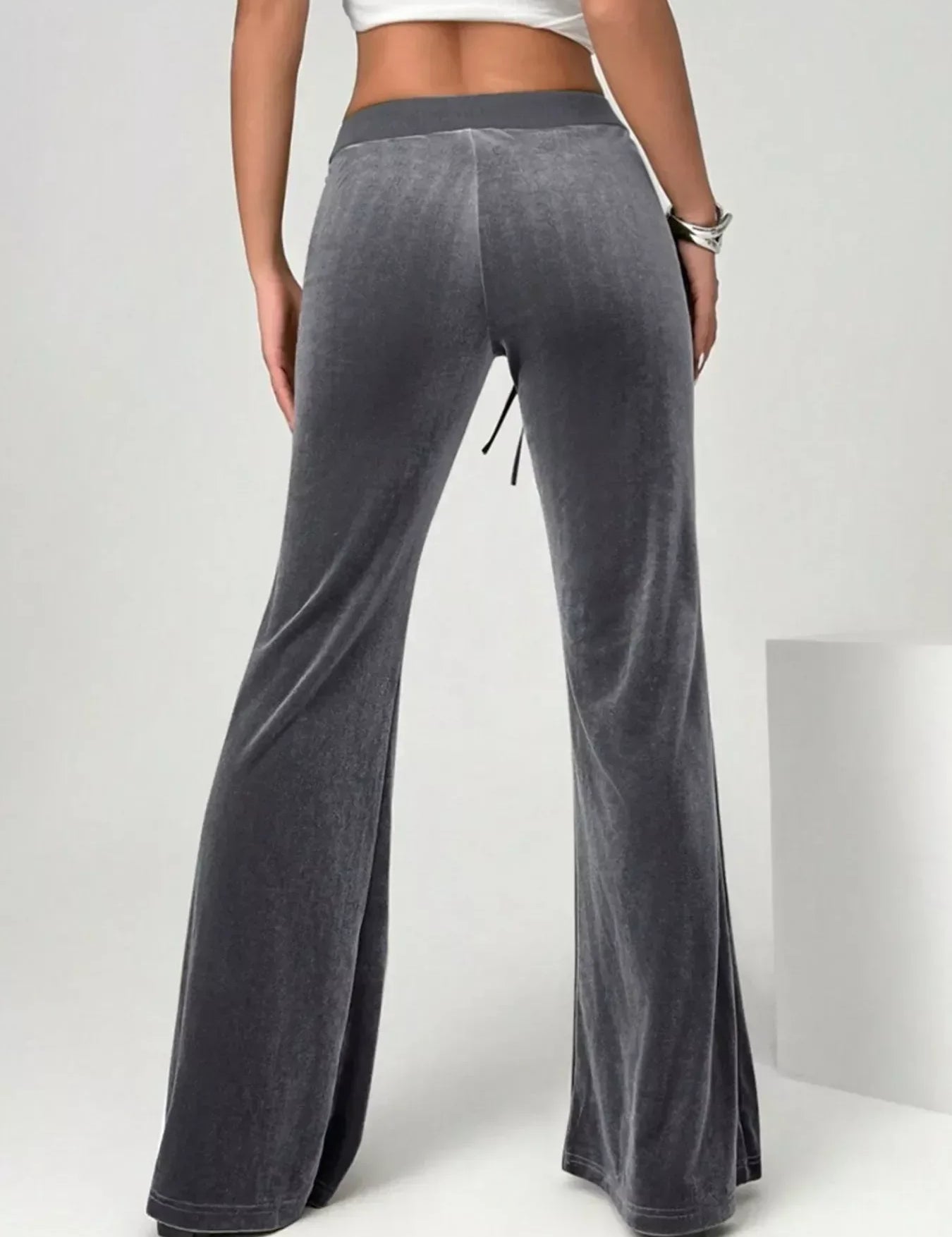 Daverri Fashions Velvet Flare Leg Pants - DAVERRI FASHIONS