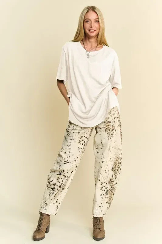 Davi & Dani Short Sleeve Side Slit T-Shirt with Pockets - DAVERRI FASHIONS