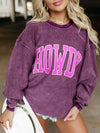 Full Size Howdy Round Neck Oversized Sweatshirt Plus Size - DAVERRI FASHIONS