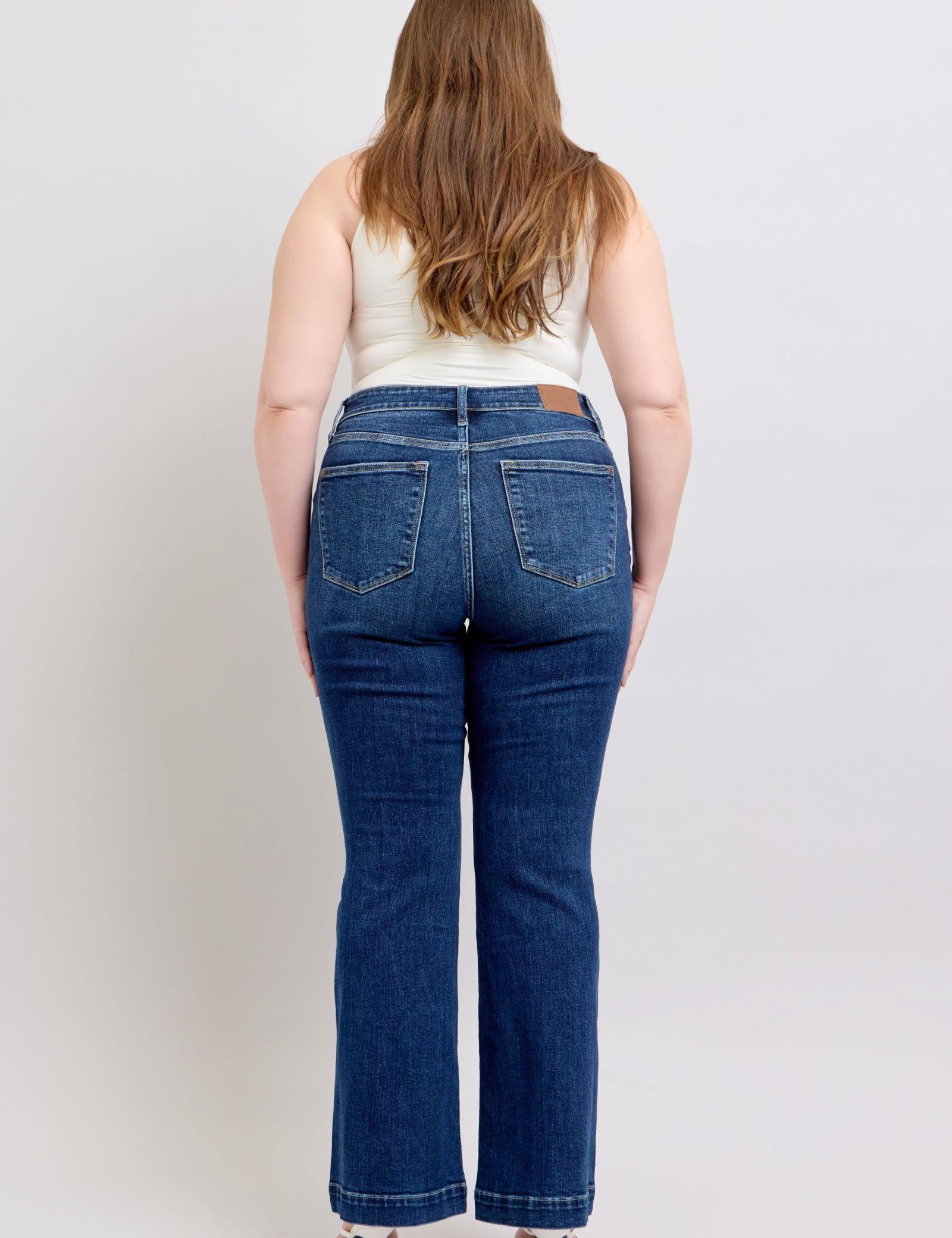 Judy Blue High Rise Flare Jeans with Pockets | Jeans Daverri Fashions