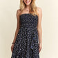 ADORA Smocked Floral Tube Dress with Pockets Knee Length Dresses