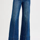 RISEN Full Size Tummy Control Mid Rise Ankle Wide Flare Jeans Plus Size DARK