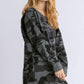 Umgee Full Size Camo Print Ribbed Hem French Terry Mini Dress Plus Size