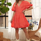 ADORA Puff Sleeve Floral Dress CORAL S