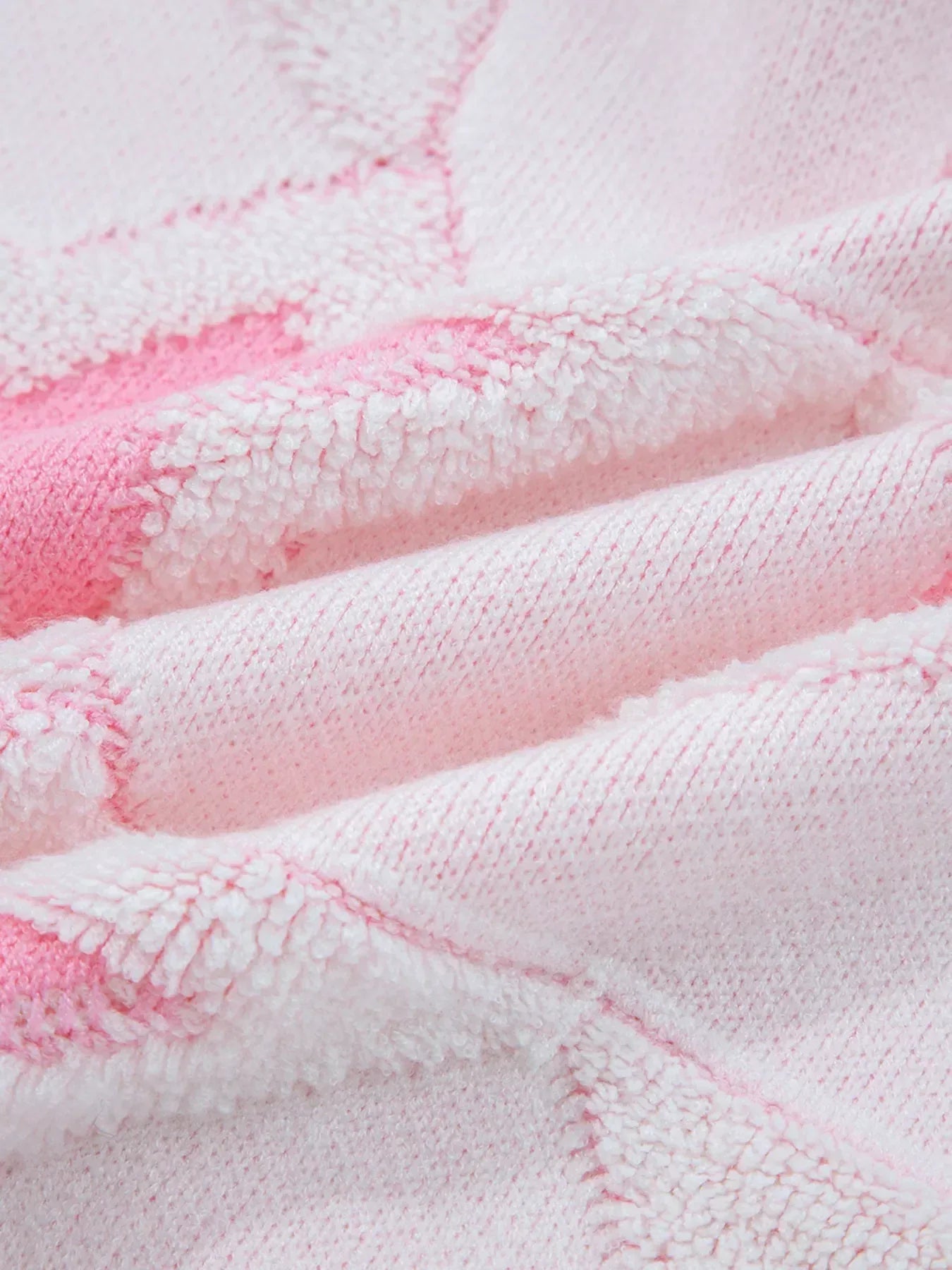 Oversized Star Pattern Ribbed Edge Drop Shoulder Sweater - DAVERRI FASHIONS