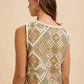 Annie Wear Ethnic Woven Jacquard Tie Front Vest - DAVERRI FASHIONS