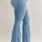 Judy Blue Full Size Mid Rise Bootcut Jeans with Contrast Wash & Front Patch Pockets Plus Size - DAVERRI FASHIONS