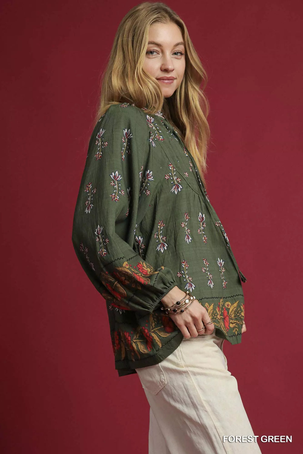 Umgee Floral Boho Peasant Blouse | Blouses Daverri Fashions