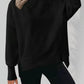 Slit Round Neck Dropped Shoulder Sweatshirt - DAVERRI FASHIONS