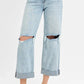 RISEN Full Size Mid Rise Fit Boyfriend Jeans with Cuff - DAVERRI FASHIONS