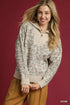 Umgee Leopard Print Quarter-Zip Knit Sweater - DAVERRI FASHIONS