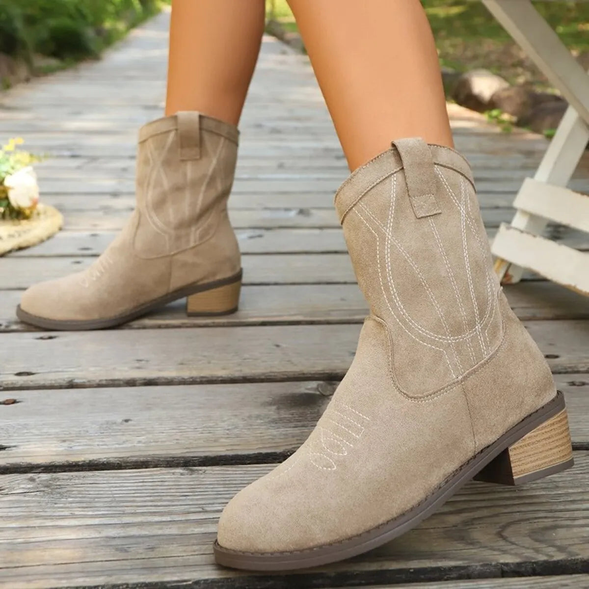 Suede Block Heel Boots | Boots Daverri Fashions