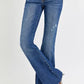 RISEN Full Size Distressed Mid Rise Flare Jeans Plus Size - DAVERRI FASHIONS