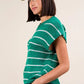 VERY J Striped Knit Sweater Vest Top